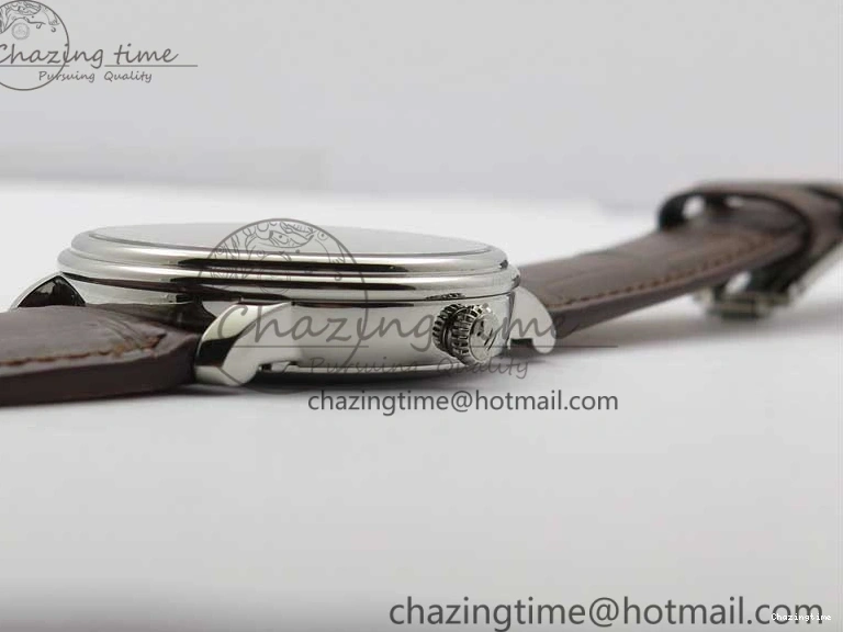 0302 Villeret 6654 SS Complicated Function OMF 1:1 Best Edition White Dial on Brown Leather Strap A6654 V Popular 7904